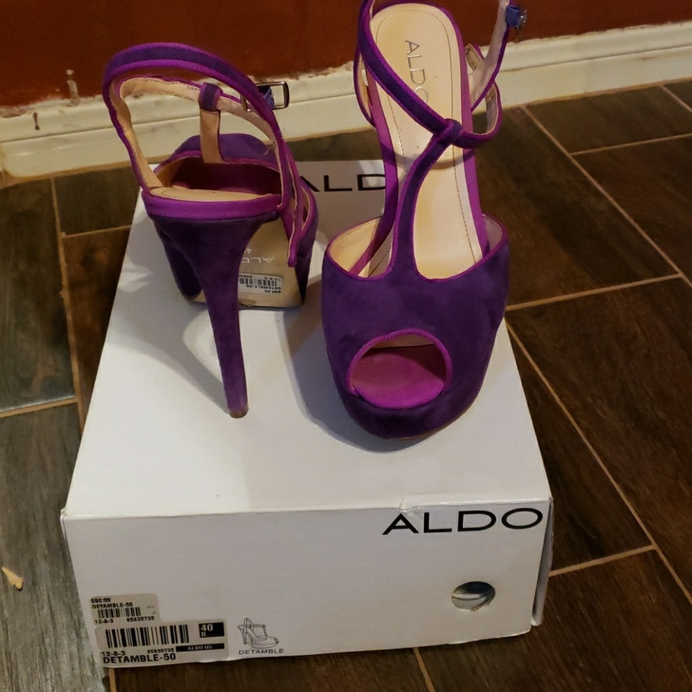 Purple platform heels